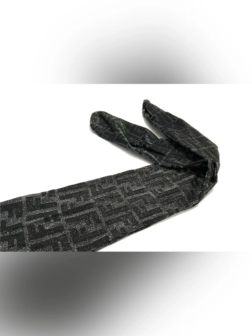 Fendi Black & Silver Monogram Stockings